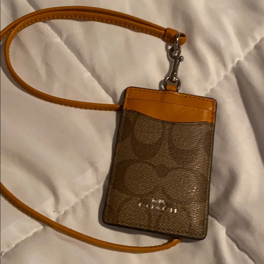 Mustard signature Coach Lanyard